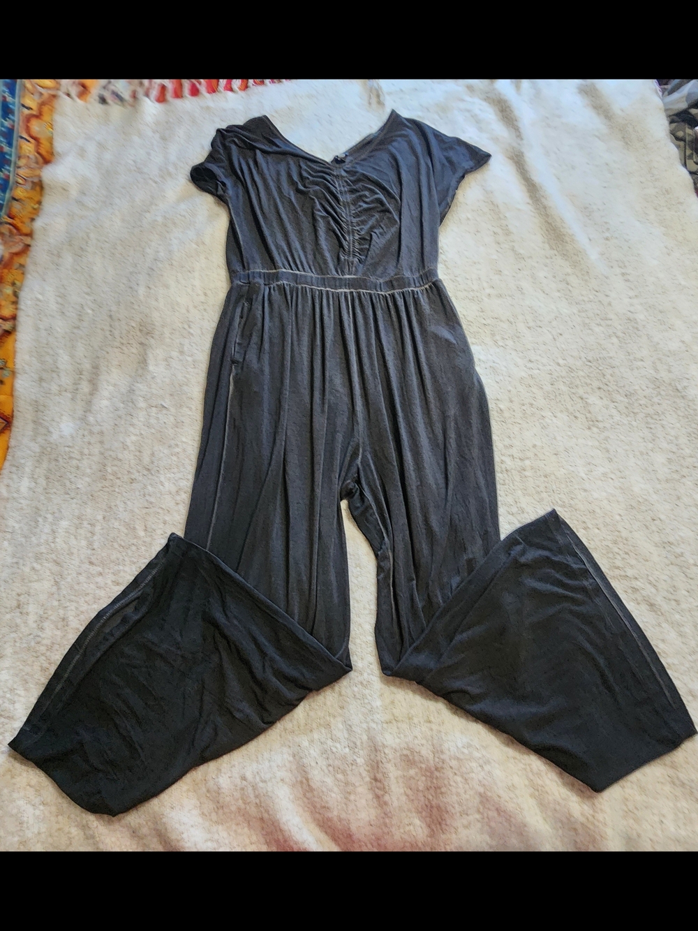 Cato Dark Brown Washed Wide Leg Jumpsuit Romper with Pockets